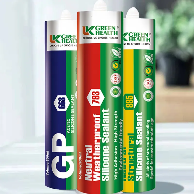 Giá rẻ giá rõ ràng cấu trúc trong suốt acetic không thấm nước xúc xích Silicone dính Sealant ống cho cửa sổ