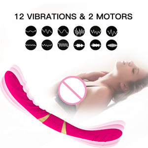 バイブレーターダブルエンドレズビアンセックスおもちゃUSB電源リアルフレキシブルデュアルヘッド - Product Image 3