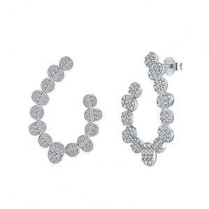 Pendientes de tuerca con circonita cúbica 5A en forma de U, diseño de cubo de hielo brillante, accesorios de joyería para mujer Dylam - Product Image 1