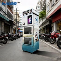 Distributeur automatique de nettoyage de casques Haloo personnalisé avec écran tactile, options de paiement par pièces, code QR, carte de crédit, y compris système de jetons SDK