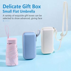 New Mini 5 Folding Flat Handle Umbrella Pocket Size Anti Uv Protection Compact <b>Small</b> Umbrellas for Rain - Product Image 3