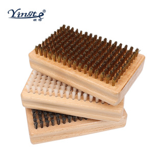 Yinte Snow Wax <b>Brush</b> Copper Wire Wooden Handle Polishing <b>Brush</b> For Ski Maintenance - Product Image 3
