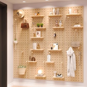 Panel de Almacenamiento Modular de Madera con Orificios para Organización de Pared, Estante de Exhibición para Sala de Estar, Cocina y Baño - Product Image 3