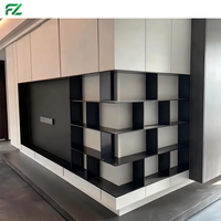 Étagère murale modulaire en aluminium, moderne, minimaliste, luxueuse, personnalisable, écologique, pour salon ou bureau