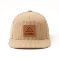 Casquette Snapback de style urbain à 7 panneaux, personnalisée, de haute qualité, en velours côtelé, réglable, broderie léopard, casquette de baseball pour hommes et femmes