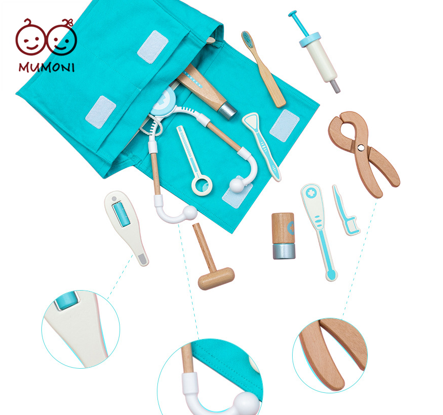 Модный детский комплект для ролевых врачей, популярный набор для врачей, тканевый мешок, набор стоматологических игрушек