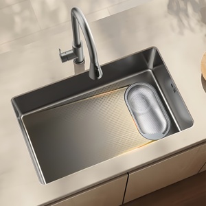 Fregadero de Cocina de Acero Inoxidable 304, Fregadero Bajo Encimera para el Hogar, Lavabo para Lavar Platos y Vegetales - Product Image 1