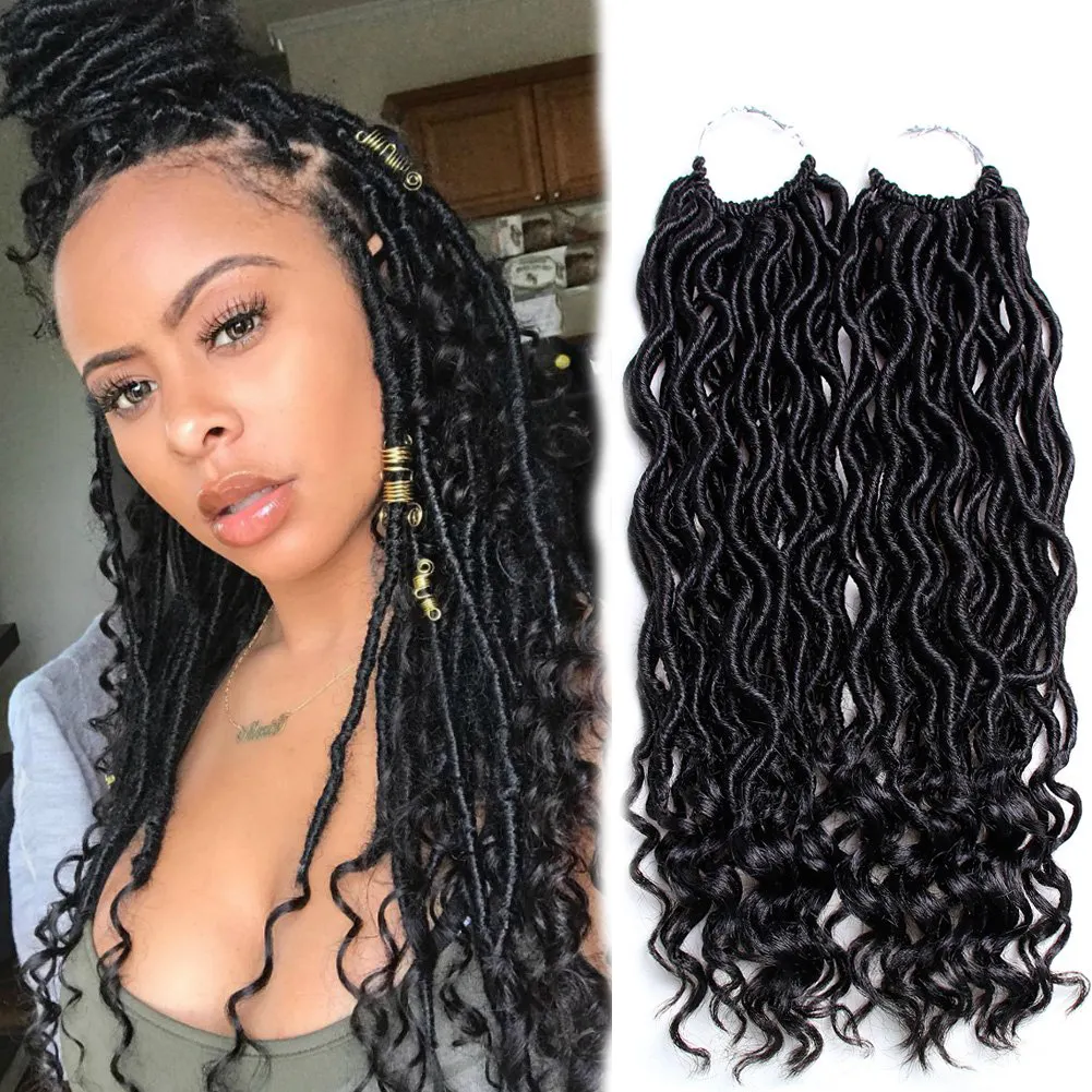 Hot Verkoop Godin Faux Locs Krullend Met Uiteinden