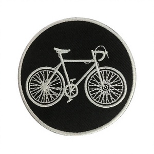 Parches Bordados Redondos Ecológicos de Tela Twill con Logotipo de Bicicleta, Accesorios para Gorras de Ciclismo, Parches Termoadhesivos Personalizados - Product Image 2