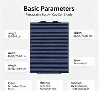 Pare-soleil rétractable pour pare-brise de voiture en feuille de titane argentée et maille PVC avec protection UV et isolation thermique