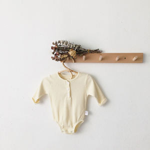 Combinaison Bébé Bio à Manches Longues avec Fermeture Éclair, Combinaison Bébé Côtelée Personnalisée avec Fermeture Éclair aux Pieds, Pyjama Grenouillère - Product Image 3