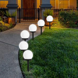 Lampe solaire sans fil ronde boule blanche extérieure IP65 jardin balcon paysage pelouse lampe lumini solare de gazon - Product Image 2