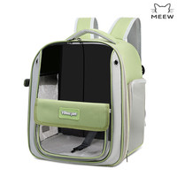 Sac à dos pliable transparent et imperméable pour animaux de compagnie, en tissu Oxford respirant, sac à dos pour chat type capsule spatiale avec tapis en peluche pour animaux