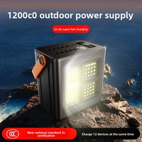 Batterie solaire portable grande capacité 120000mAh en plastique avec lumière LED, câble Type-C, chargeur d'urgence extérieur 22.5W