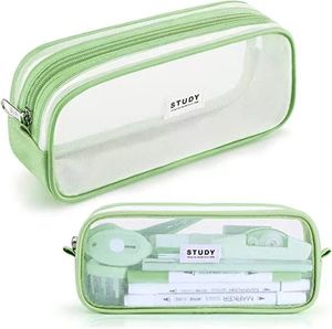 For Hot Sale Large PVC <b>Makeup</b> <b>Bag</b> Clear Mesh Compartment Zipper Closure Customized Pattern Fashion Pencil Pouch Handle for - Product Image 2