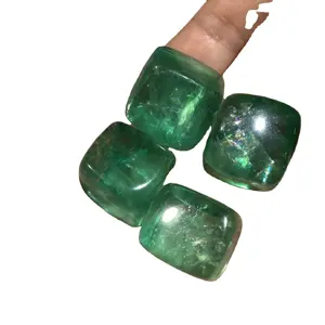 Natural Fluorite Crystal Cube Green Clean Tumble Stone Fluorite Quartz Square Shape Gravel Stone