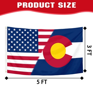 Amerikaanse Colorado Mashup-vlag 3x5 ft gecombineerde staat- en nationale vlag Levendige kleuren voor Onafhankelijkheidsdag en lokale evenementenUSAFlag - Product Image 2