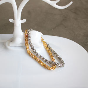 Hip-hop Punk 6MM Men and Women 18K Gold Stainless Steel Bracelet Keel Chain <strong>Fashion</strong> <strong>Accessories</strong>. - Product Image 4