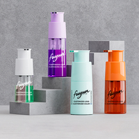 Flacon vide cosmétique personnalisé de 200 ml et 250 ml en plastique PP à double tube, avec pompe pulvérisatrice anti-fuite et impression sérigraphique