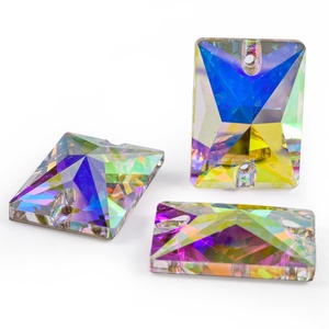 OLeeya K9 Cristales de imitación AB rectangulares gruesos para coser, piedras de vidrio de base plana al por mayor para accesorios de prendas de vestir y bikinis - Product Image 4