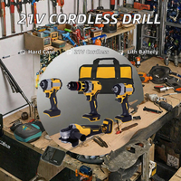 Kit de perceuse électrique sans fil portable 21V OEM en gros, avec batterie au lithium, pour matériaux métalliques, usage industriel et domestique