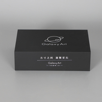 Boîtes cadeaux de luxe en gros, boîte pliable à LED laser, boîte magnétique noire, ensemble complet, fermeture magnétique, emballage personnalisé