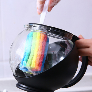 Cepillo de limpieza Zenidoo ecológico de mango largo, de silicona y plástico, con colores arcoíris, duradero, para limpiar botellas de vidrio en la cocina. - Product Image 3