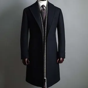 2019 горячая Распродажа длинное шерстяное пальто для мужчин новый дизайн Толстое Зимнее мужское шерстяное пальто