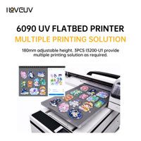 Mesin Printer UV Flatbed 6090 3 Printhead I3200-U1 CMYK Putih Varnish untuk Pencetakan Signage Akrilik, Papan KT, Panel PVC