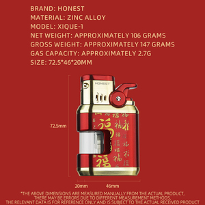 Encendedor de Cigarrillos Honest Xique 1 Nuevo, Doble Chorro, Metálico, con Ventana Visible, Inflable, Resistente al Viento, Diseño Moderno, Combustible Butano Tianbo-3 - Product Image 5