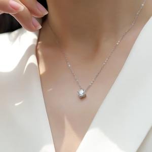 Collier pendentif en diamant hypoallergénique à la mode personnalisé Moissanite coupe brillante cadeau parfait pour les personnes soucieuses de leur style - Product Image 6