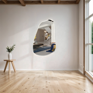 Wholesale Frameless Teardrop Wall <strong>Mirror</strong>, Irregular Asymmetrical <strong>Pebble</strong> <strong>Mirror</strong> for Home Hotel Decor Bulk Orders - Product Image 4