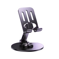 Support de téléphone rotatif 720° tout en métal, support de tablette universel pour bureau avec logo, pliable, stabilisation d'image