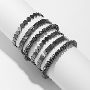 Pulsera Trenzada de Cuentas de Hematita Negra Geométrica Creativa Plana para Pérdida de Peso con Cristal Sanador y Piedra Preciosa Natural Hecha a Medida - Product Image 1