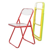 Chaise pliante en plastique multi-usages, chaise de bureau pliante transparente portable pour les réunions, le salon