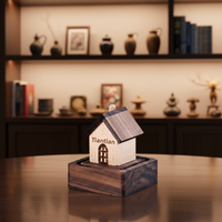 Diffuseur d'arômes en bois en forme de maison en noyer ou en hêtre - Pour la diffusion naturelle de parfums aux huiles essentielles