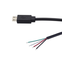 Câble Micro B USB 2.0 personnalisé vers extrémité ouverte NC 28AWG 4 cœurs Câble Micro USB Tresse Blindage Utilisation pour ordinateur OEM