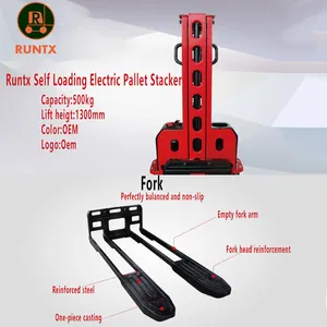 Runtx Hot Pallet Xe Tải 0.5 Tấn Tự Lift Bán Điện Stacker 500Kg Tự Tải Stacker Trong Kho