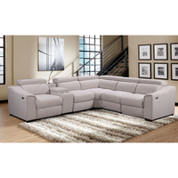Sofá Reclinable Eléctrico Moderno, Diseño Seccional, Relleno de Esponja, Tela, USB, LED, Patas de Metal - Sofá Cama Combinado de Alta Calidad