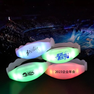 Custom Logo Printed Silicone Wristband 15 Colors Glow Effect Remote Control Stage Performance Promotional Party Supplies