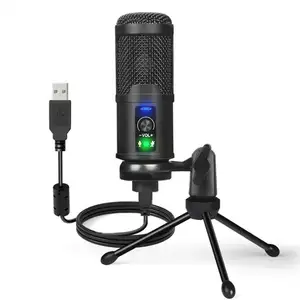 Groothandel Prijs Live-uitzending Cardioid Mic Laptop Streaming Computer Usb Muziek Bureau Condensator Microfoon Voor Zingen Gaming