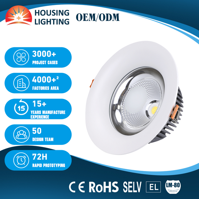 2026 Custom LED COB Spotlight Round Aluninum 6W 12W 18W 24W 30W 36W Tunable White Smart Downlight for Hotel