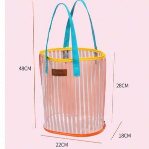 Summer Sea Colorful Letter Printing Clear Pvc <b>Plastic</b> <b>Tote</b> Shoulder Bag Jelly Travel Shoulder Beach Bags - Product Image 2
