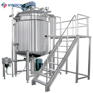 Tangki Pencampur Pemanas Otomatis untuk Krim Perawatan Kulit Kosmetik, Deterjen Cair, dengan Sirkulasi Vakum dan Homogenizer Bawah - Product Image 1