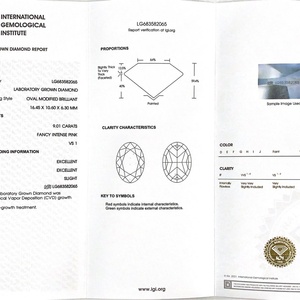 Diamant CVD de couleur fantaisie rose intense, certifié IGI, taille ovale, 9,01 carats, VS1, diamant de laboratoire de couleur fantaisie, vente chaude - Product Image 6