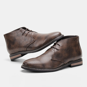 Bottines Rétro du Désert pour Homme en Grande Taille, Modèle International pour Station Indépendante Amazon, à Lacets Style Martin en Cuir pour l'Export - Product Image 4