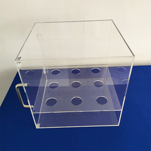حامل مخروطي للآيس كريم من الأكريليك بتسعة فتحات، علبة مخروطية للوافل من الأكريليك مع باب مغناطيسي ومقبض - Product Image 5
