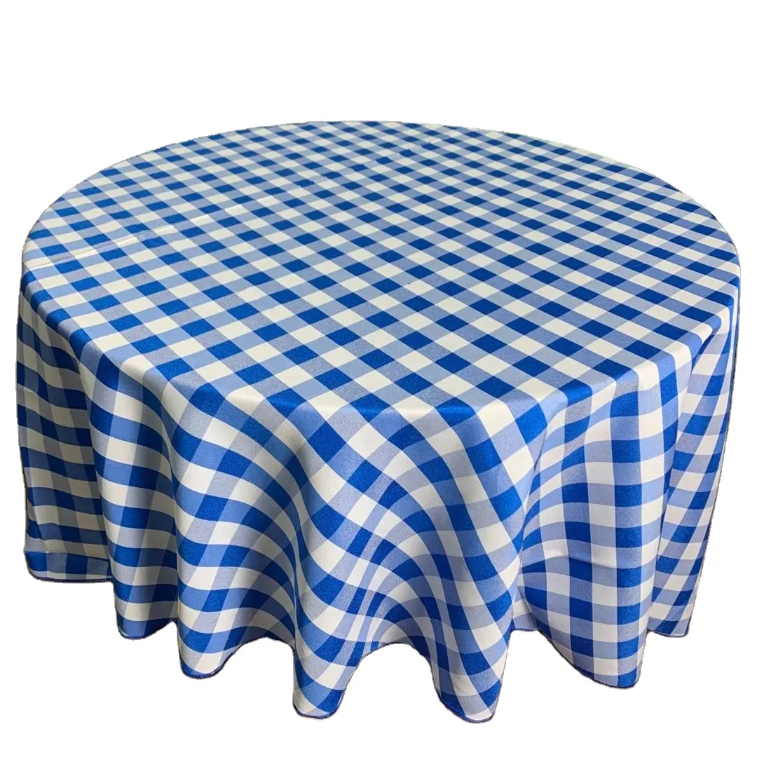 Dining Table Cloth Wholesale Light Weights Roll Blue White Checkered Dining Mat Table Clothes Tablecloth For Picnic