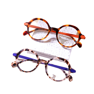 מלאי אופנתי יוקרה רטרו וינטג אצטט אופטי למחשב משקפיים מסגרת עם הדפס לוגו להתאמה אישית - Product Image 1