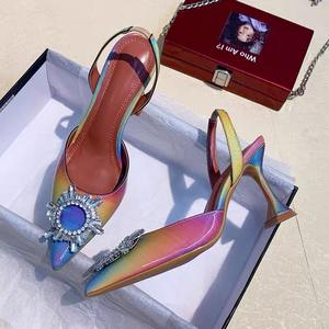 Zapatos दे मुजेर Elegante Dropshipping लक्जरी स्फटिक हीरा बिल्ली का बच्चा Slingback सैंडल महिलाओं ऊँची एड़ी के जूते जूते महिलाओं के लिए - Product Image 3